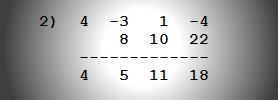 Synthetic division example