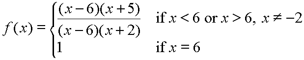 piece-wise definition of rational function