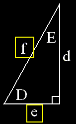 right triangle, side and hypotenuse