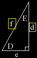 right triangle, hypotenuse and side