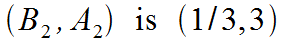 coordinates for (B2, A2) are (1/3, 3)