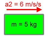 acceleration 2 is 6 meters per second squared