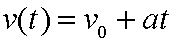 velocity as a function of time