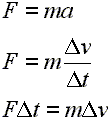 Equations: Derivation of Impulse.