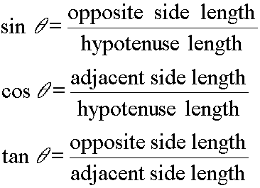 right triangle definitions for trig functions