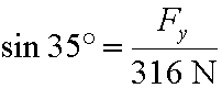 using sine function to solve for y-component